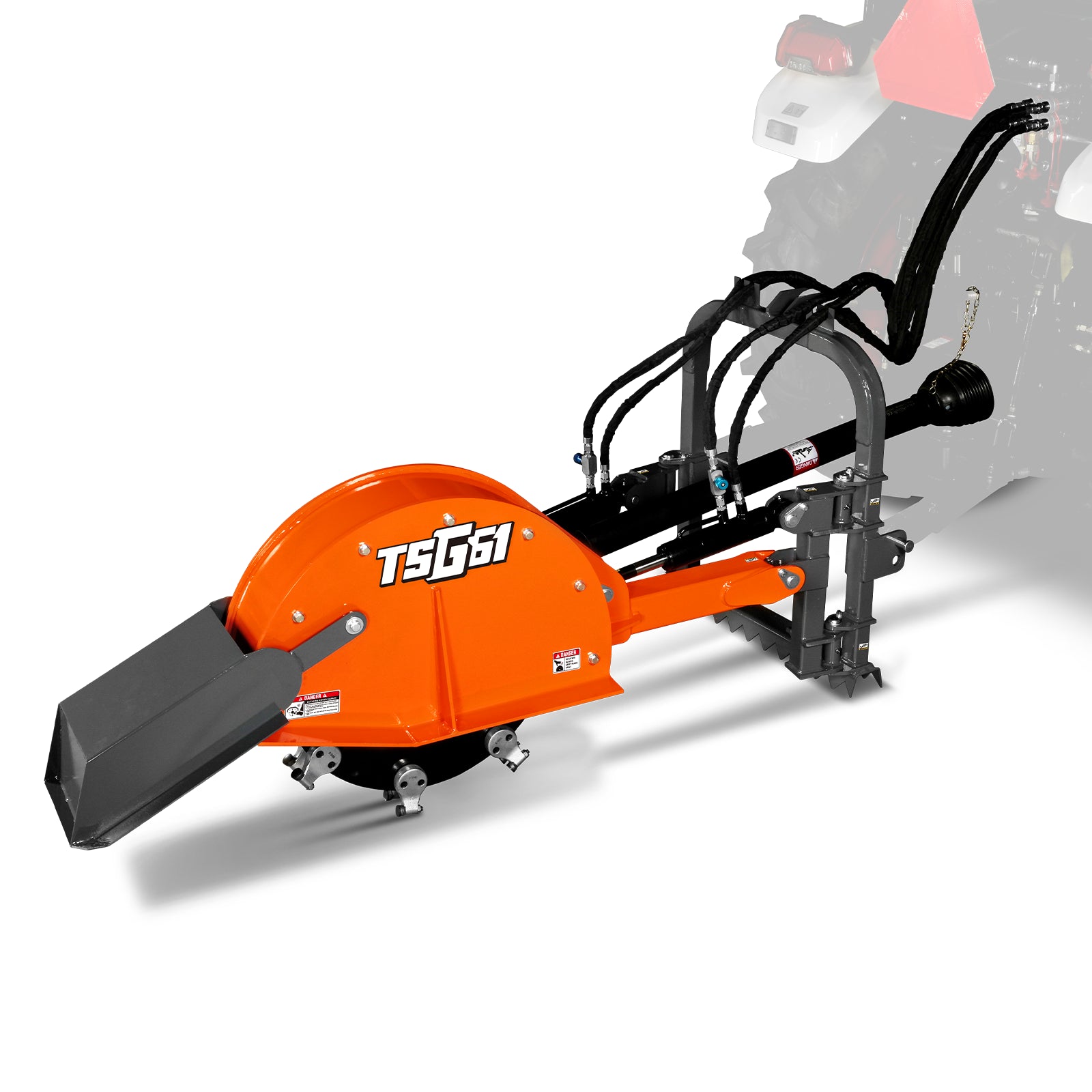 24'' Cutting Wheel Hydraulic Cylinders Stump Grinder, (PTO Shaft Included with Slip Clutch) , 35-60hp,  TSG61