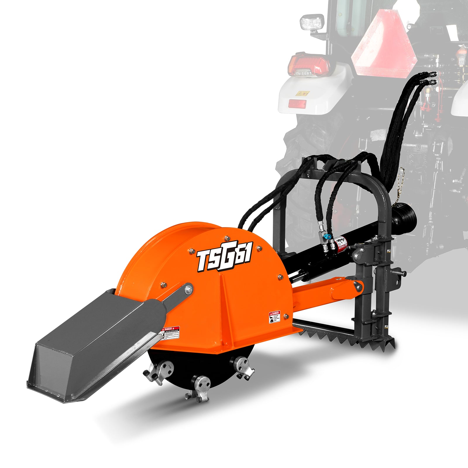 24'' Cutting Wheel Hydraulic Cylinders Stump Grinder, (PTO Shaft Included with Slip Clutch) , 35-60hp,  TSG61