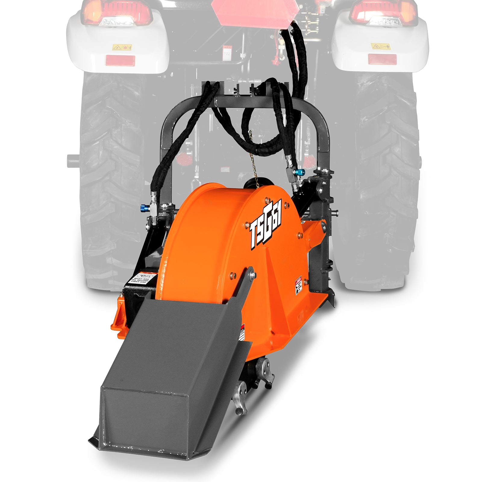 24'' Cutting Wheel Hydraulic Cylinders Stump Grinder, (PTO Shaft Included with Slip Clutch) , 35-60hp,  TSG61