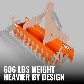 60" Heavy Duty Soil Pulverizer,  Single Spiked Roller,  21 Shanks,  Category 1 and 2,  3 Point Hitch Tractor Attachment,  TSP60