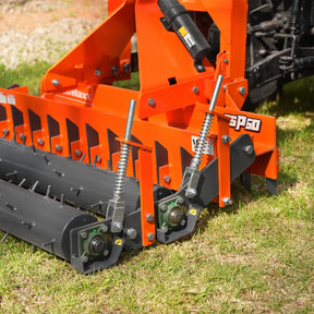 60" Heavy Duty Soil Pulverizer,  Double Spiked Roller,  21 Shanks,  Category 1 and 2,  3 Point Hitch Tractor Attachment,  TSP60D