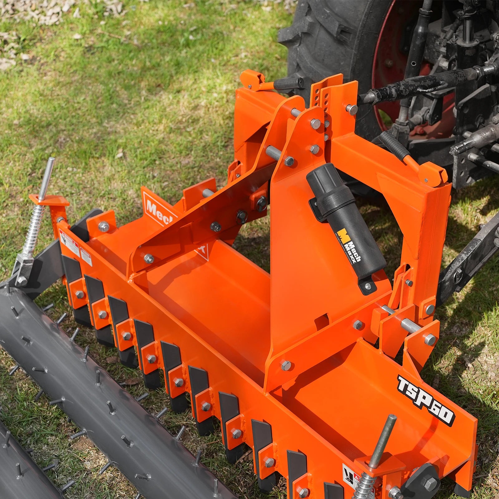 60" Heavy Duty Soil Pulverizer,  Double Spiked Roller,  21 Shanks,  Category 1 and 2,  3 Point Hitch Tractor Attachment,  TSP60D