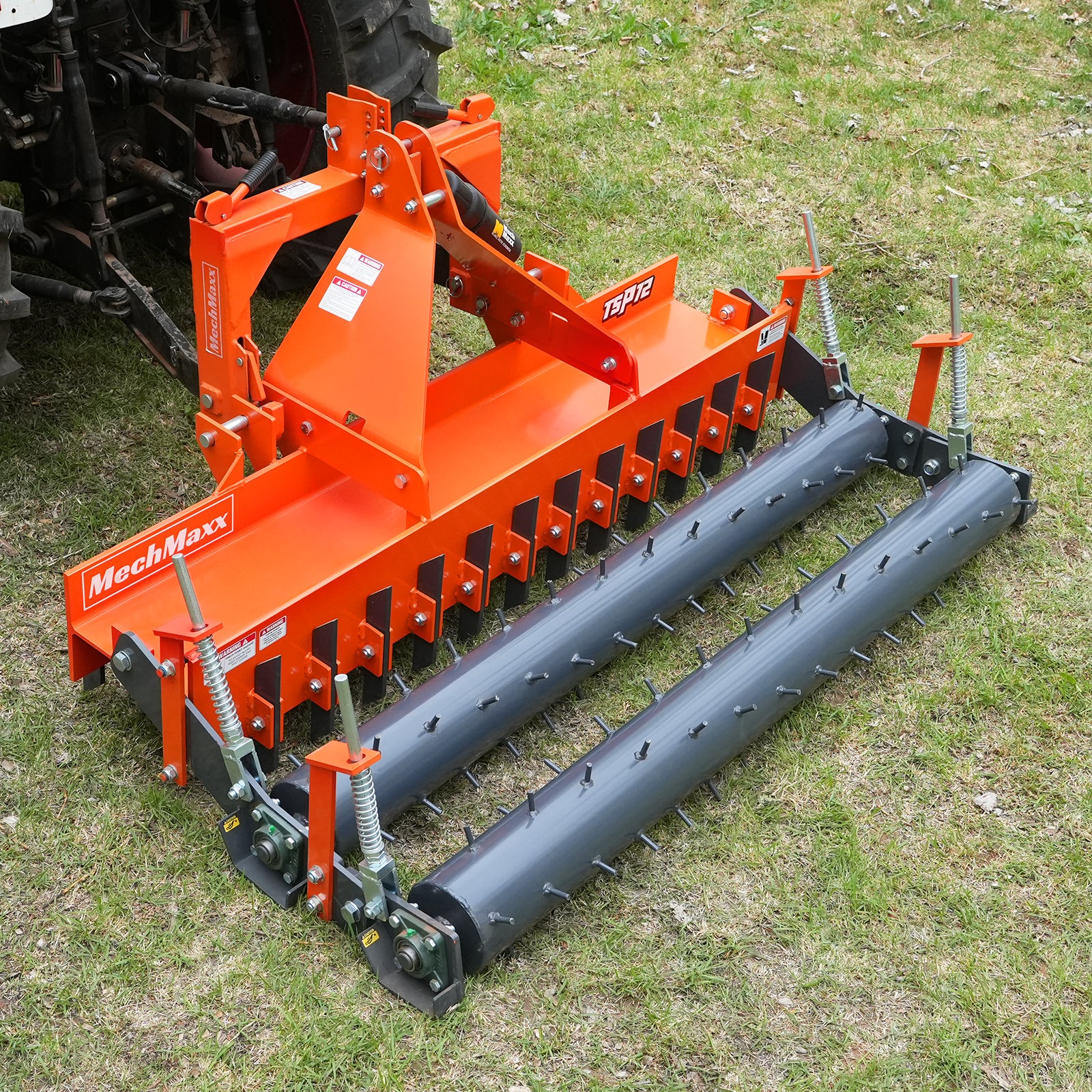 72" Heavy Duty Soil Pulverizer,  Double Spiked Roller,  25 Shanks,  Category 1 and 2,  3 Point Hitch Tractor Attachment,  TSP72D
