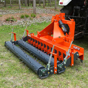 72" Heavy Duty Soil Pulverizer,  Double Spiked Roller,  25 Shanks,  Category 1 and 2,  3 Point Hitch Tractor Attachment,  TSP72D