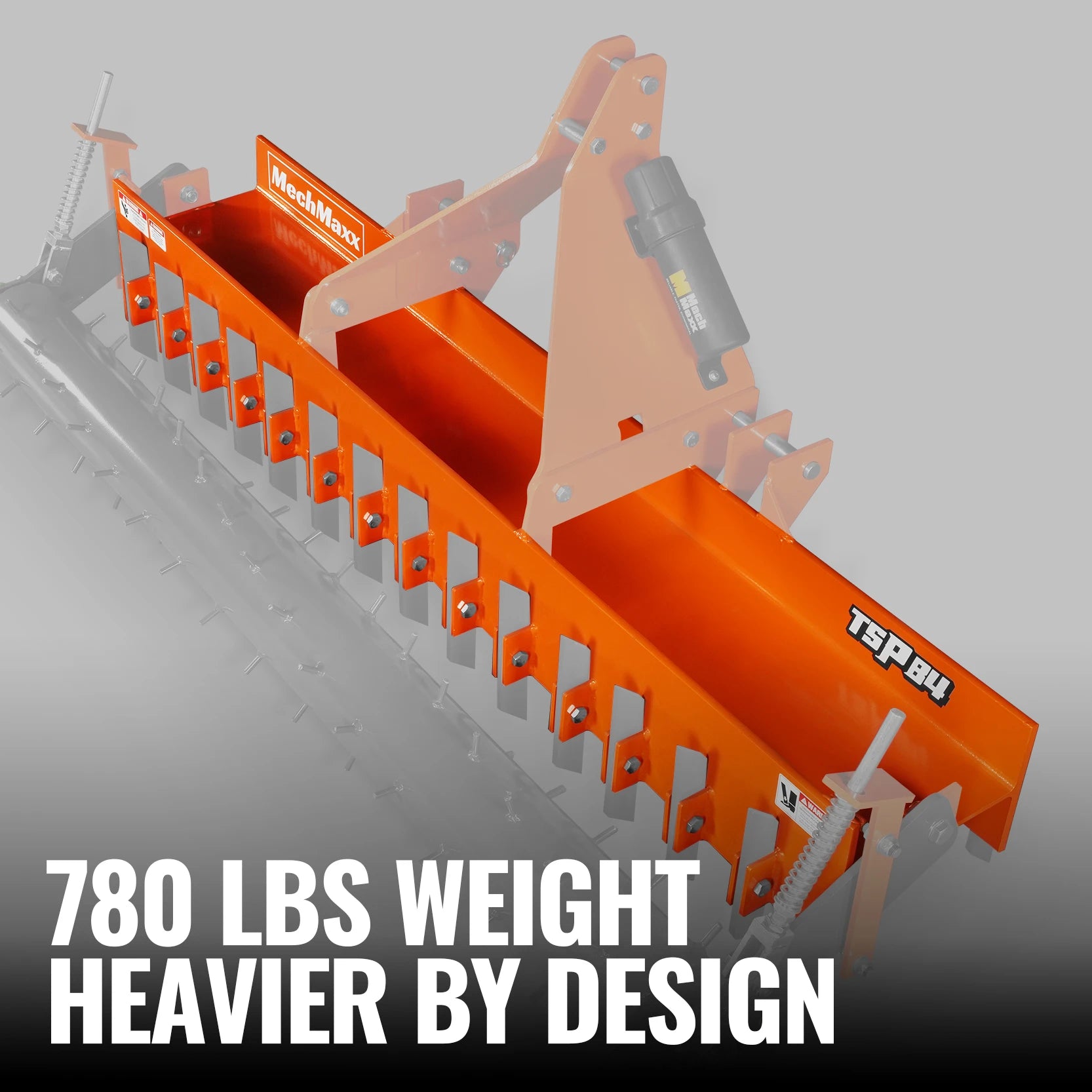 84" Heavy Duty Soil Pulverizer,  Single Spiked Roller,  29 Shanks,  Category 1 and 2,  3 Point Hitch Tractor Attachment,  TSP84