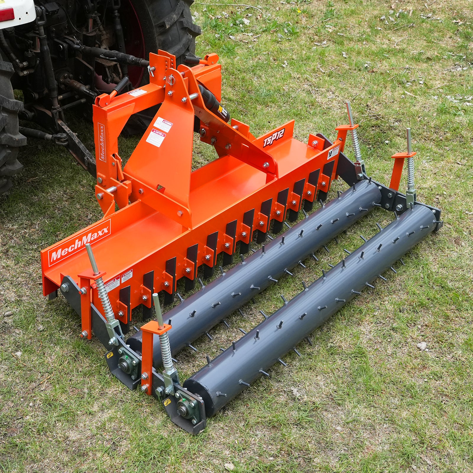 84" Heavy Duty Soil Pulverizer,  Double Spiked Roller,  29 Shanks,  Category 1 and 2,  3 Point Hitch Tractor Attachment,  TSP84D