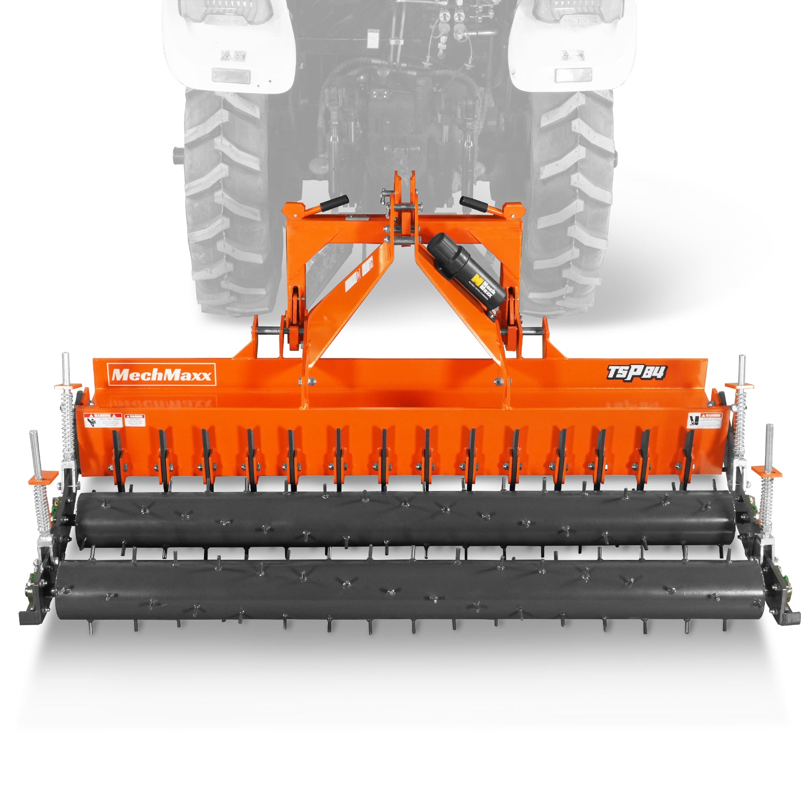 84" Heavy Duty Soil Pulverizer,  Double Spiked Roller,  29 Shanks,  Category 1 and 2,  3 Point Hitch Tractor Attachment,  TSP84D