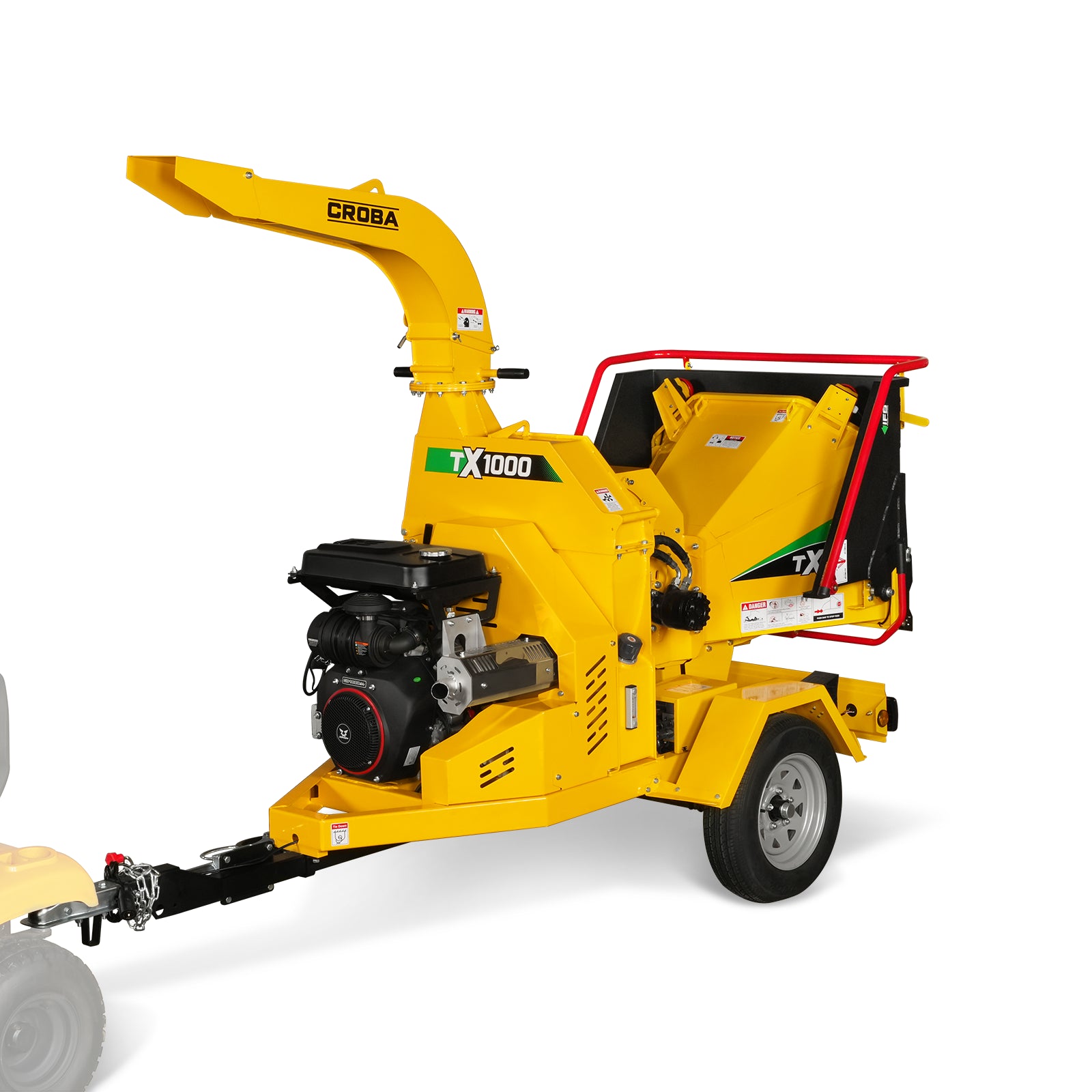 35hp 1000cc ZONSEN E-Start 8 inch Gas Powered Wood Chipper with Intelligent Hydraulic Feeding System , TX1000