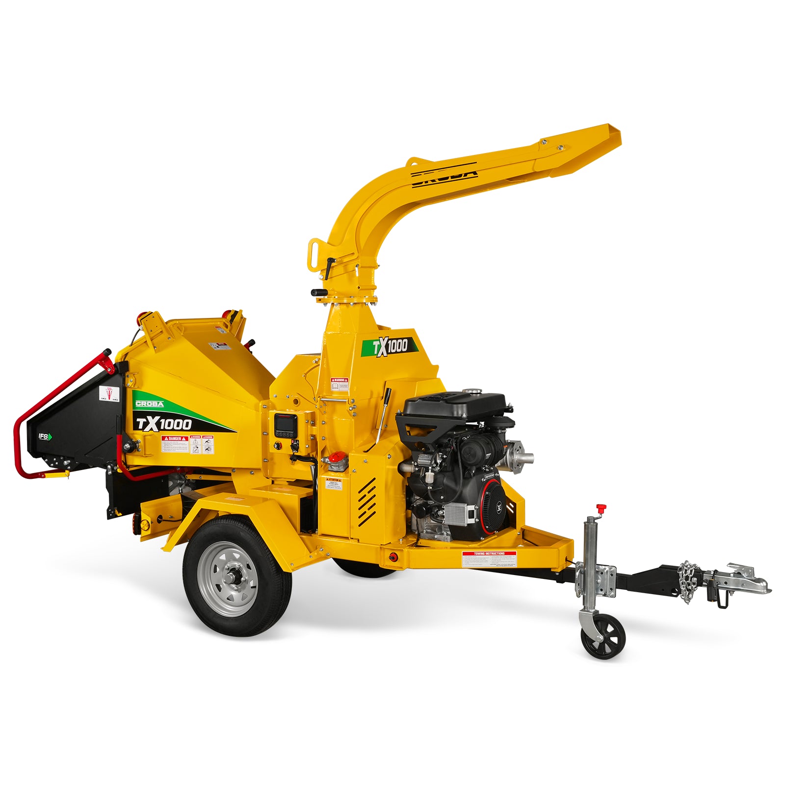 35hp 1000cc ZONSEN E-Start 8 inch Gas Powered Wood Chipper with Intelligent Hydraulic Feeding System , TX1000