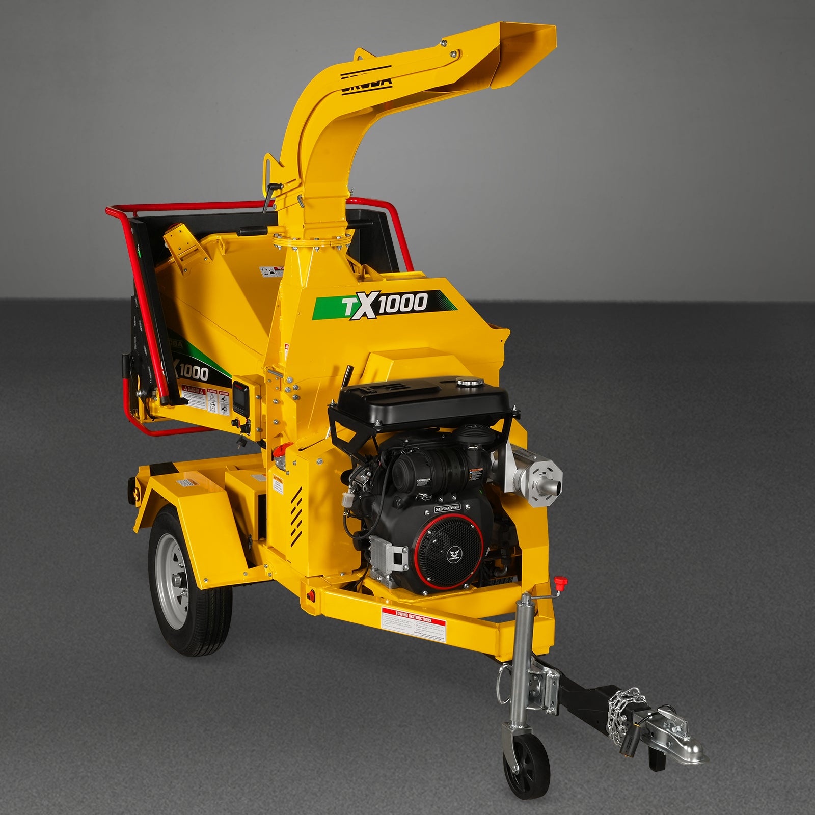 35hp 1000cc ZONSEN E-Start 8 inch Gas Powered Wood Chipper with Intelligent Hydraulic Feeding System , TX1000