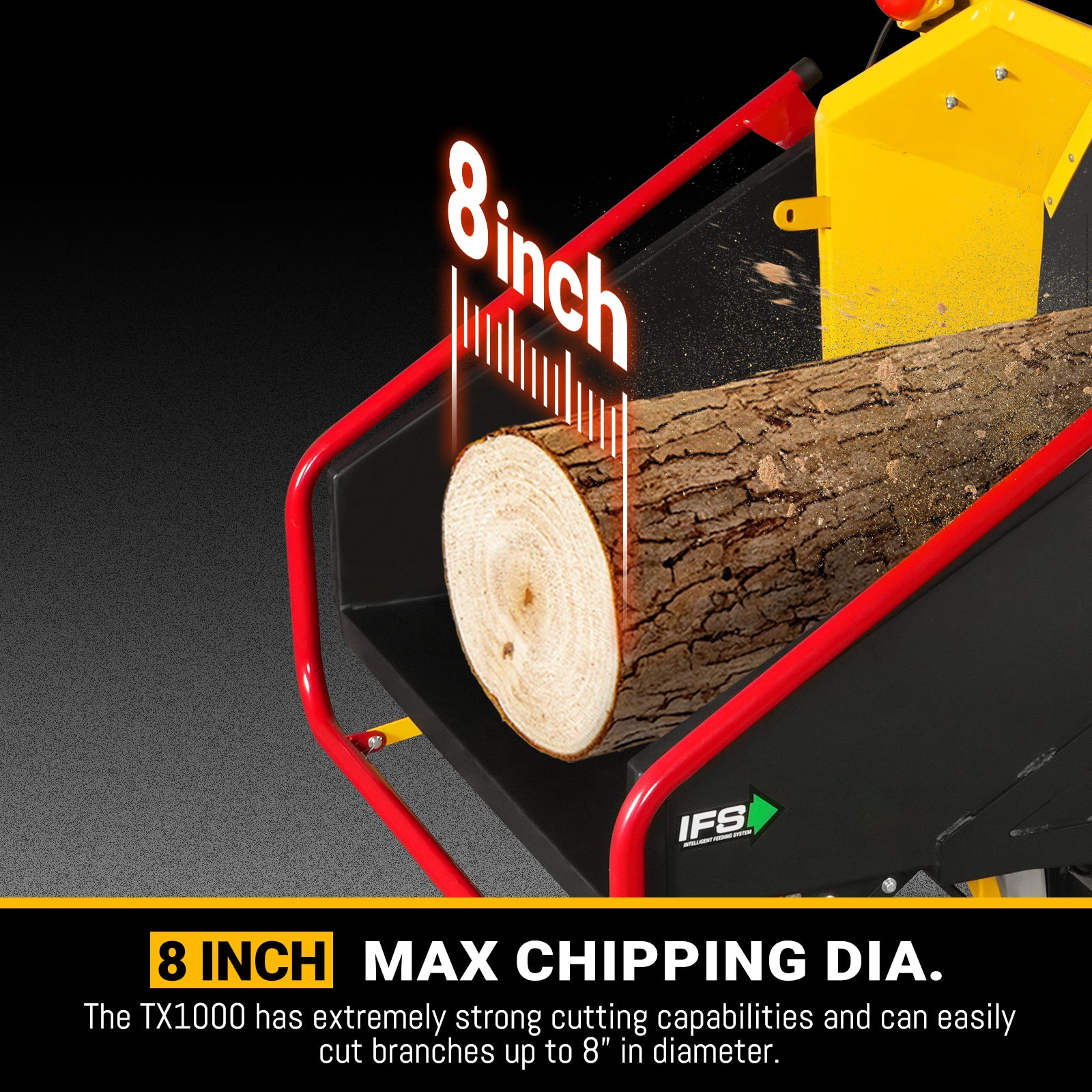 35hp 1000cc ZONSEN E-Start 8 inch Gas Powered Wood Chipper with Intelligent Hydraulic Feeding System , TX1000