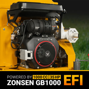 35hp 1000cc ZONSEN E-Start 8 inch Gas Powered Wood Chipper with Intelligent Hydraulic Feeding System , TX1000