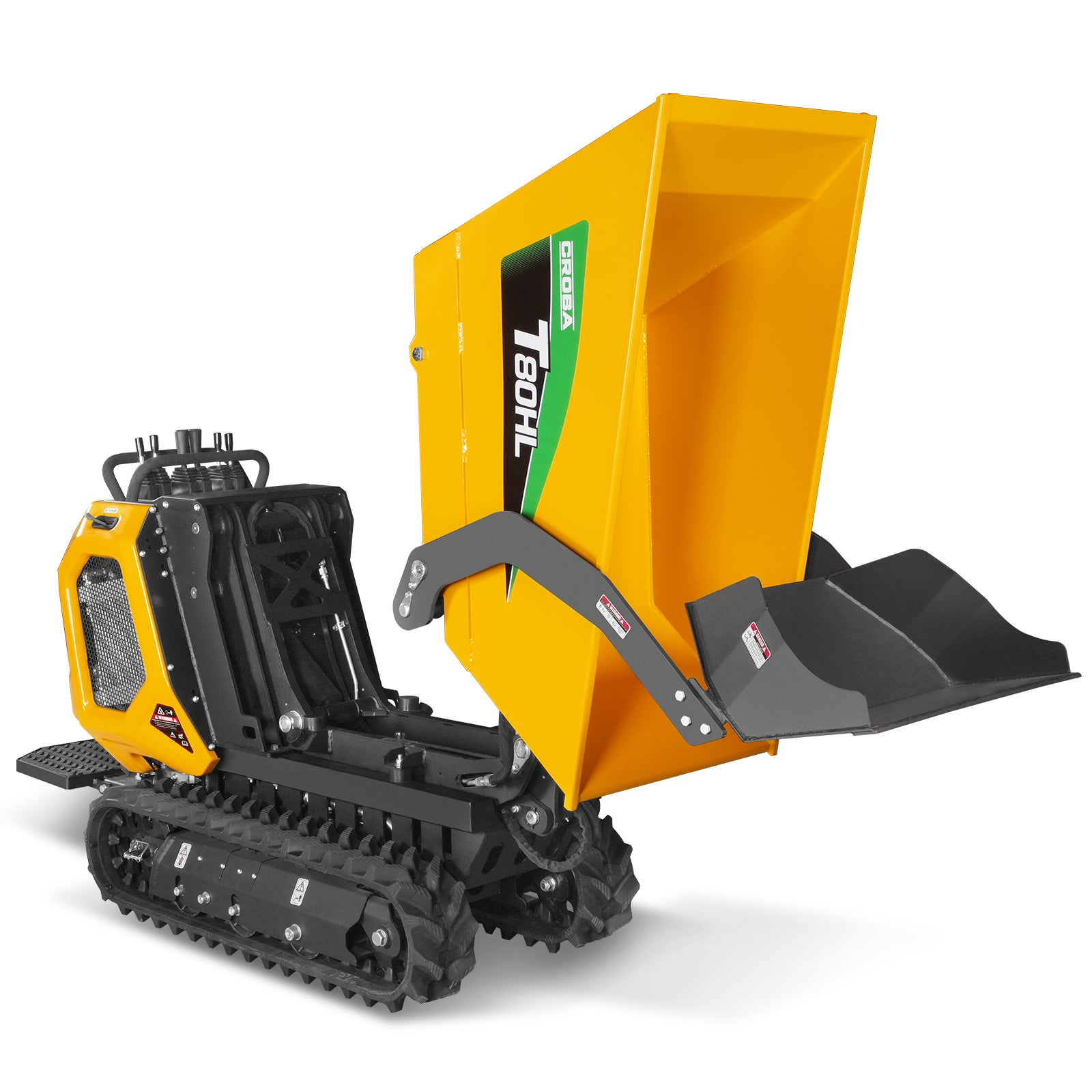 1100lb 420cc E-start Gas Engine Stand-ON Hydraulic Track Dumper Hydraulic Tipping and Lifting with Self-Loading, T80HL