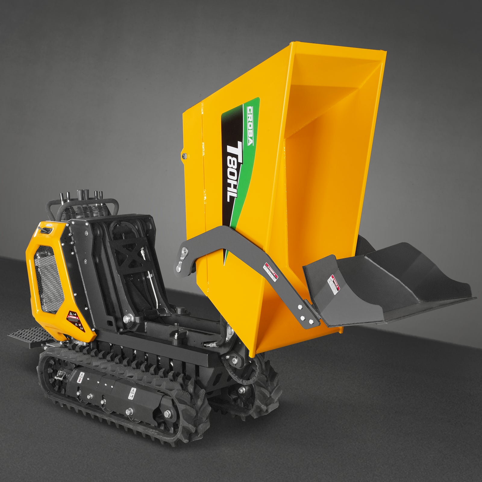 1100lb 420cc E-start Gas Engine Stand-ON Hydraulic Track Dumper Hydraulic Tipping and Lifting with Self-Loading, T80HL