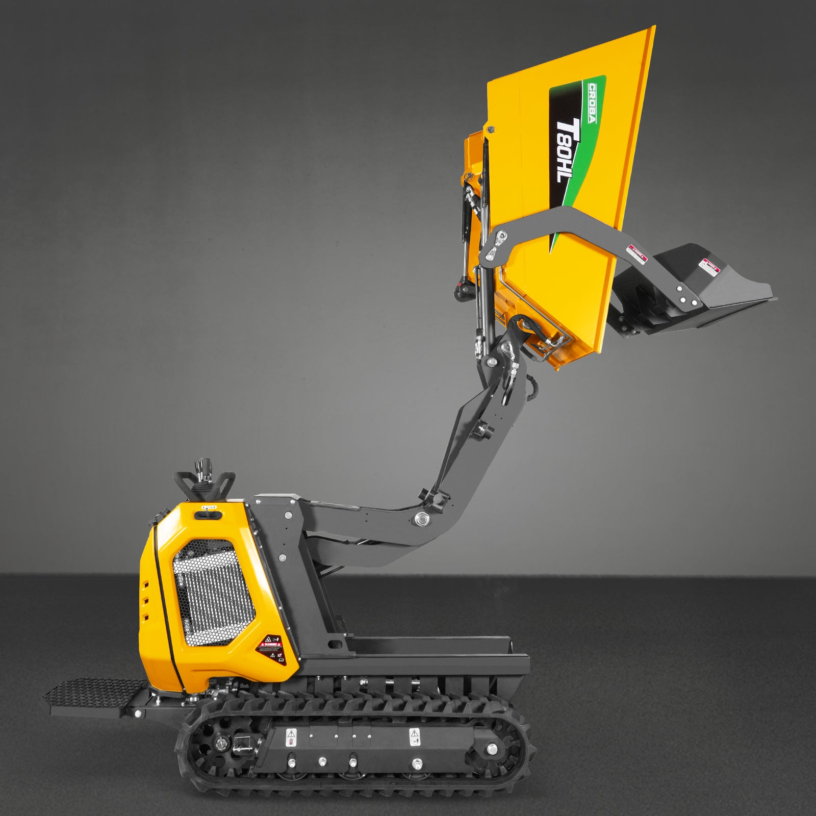 1100lb 420cc E-start Gas Engine Stand-ON Hydraulic Track Dumper Hydraulic Tipping and Lifting with Self-Loading, T80HL