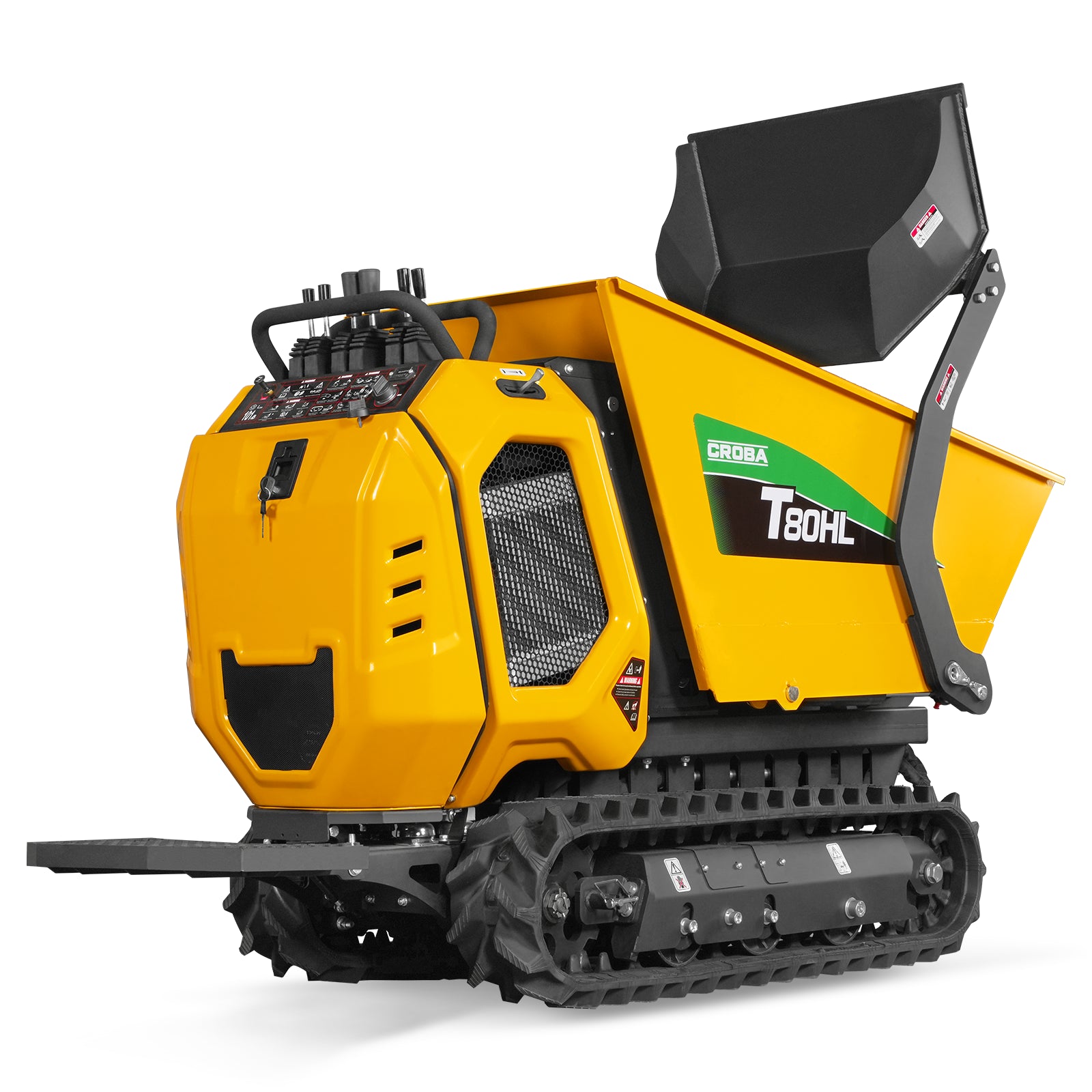 1100lb 420cc E-start Gas Engine Stand-ON Hydraulic Track Dumper Hydraulic Tipping and Lifting with Self-Loading, T80HL