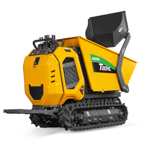 1100lb 420cc E-start Gas Engine Stand-ON Hydraulic Track Dumper Hydraulic Tipping and Lifting with Self-Loading, T80HL