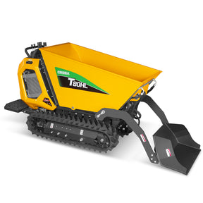 1100lb 420cc E-start Gas Engine Stand-ON Hydraulic Track Dumper Hydraulic Tipping and Lifting with Self-Loading, T80HL
