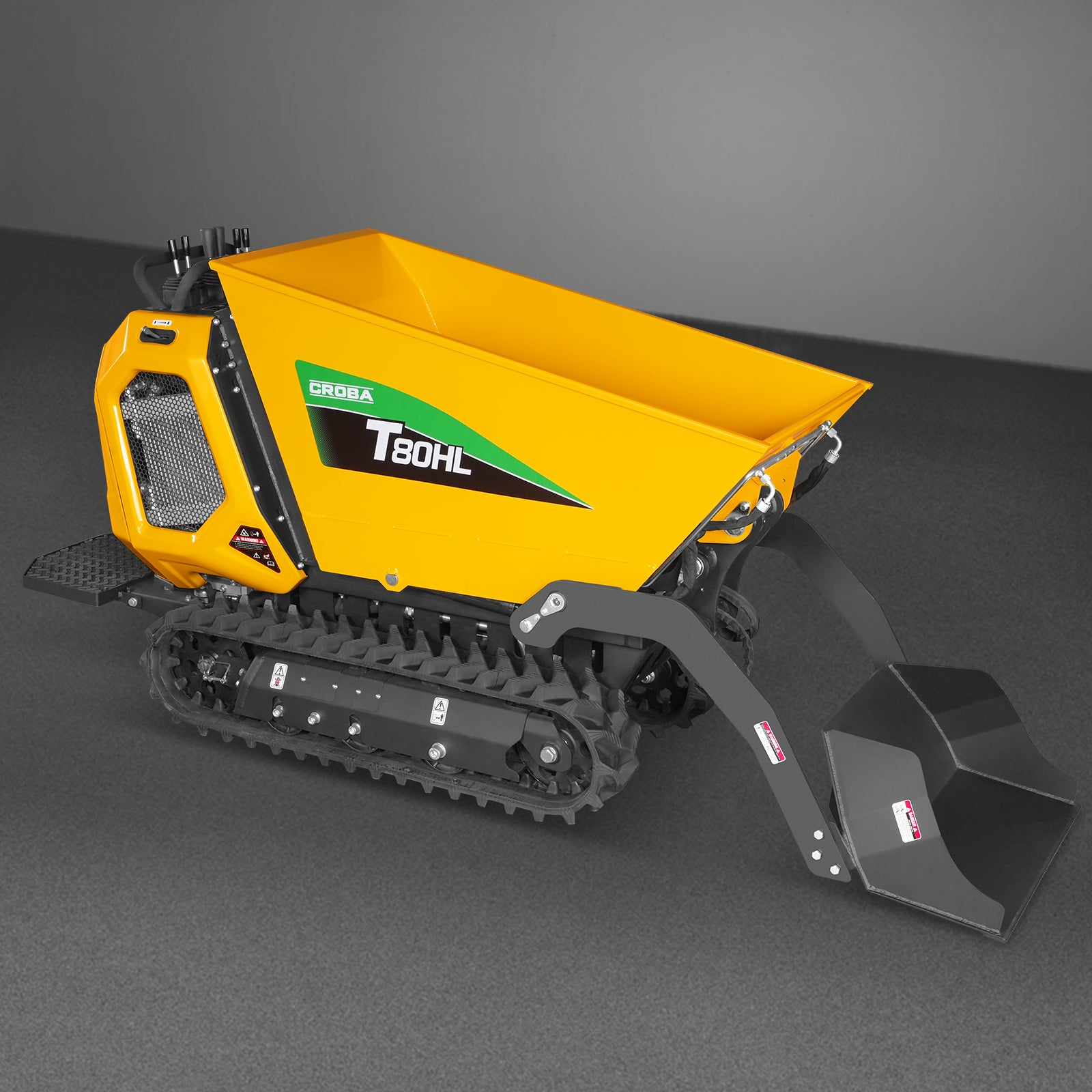 1100lb 420cc E-start Gas Engine Stand-ON Hydraulic Track Dumper Hydraulic Tipping and Lifting with Self-Loading, T80HL