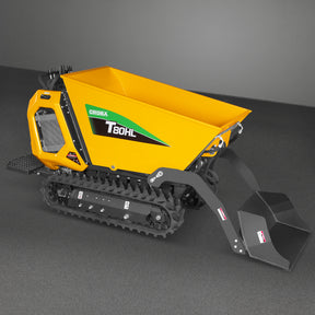 1100lb 420cc E-start Gas Engine Stand-ON Hydraulic Track Dumper Hydraulic Tipping and Lifting with Self-Loading, T80HL