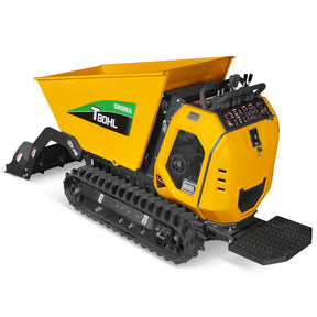 1100lb 420cc E-start Gas Engine Stand-ON Hydraulic Track Dumper Hydraulic Tipping and Lifting with Self-Loading, T80HL
