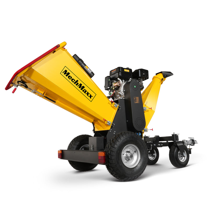 6 inch E-start Ducar 420cc 15hp Gas Powered 4 - Wheel Drum Wood chipper with Taillight; Model B150