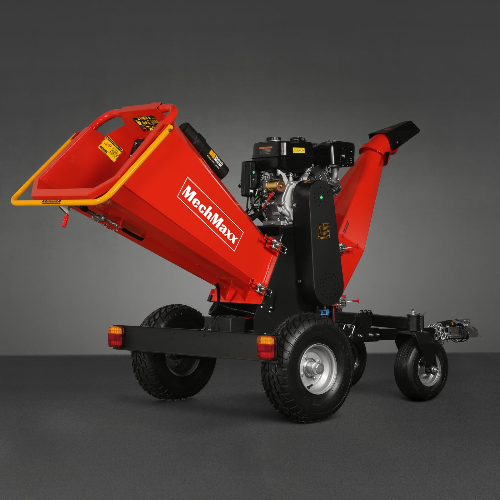 6 inch DUCAR E-Start 420cc 15hp Gas Powered 4 - Wheel Drum Wood Chipper with Taillight , B150