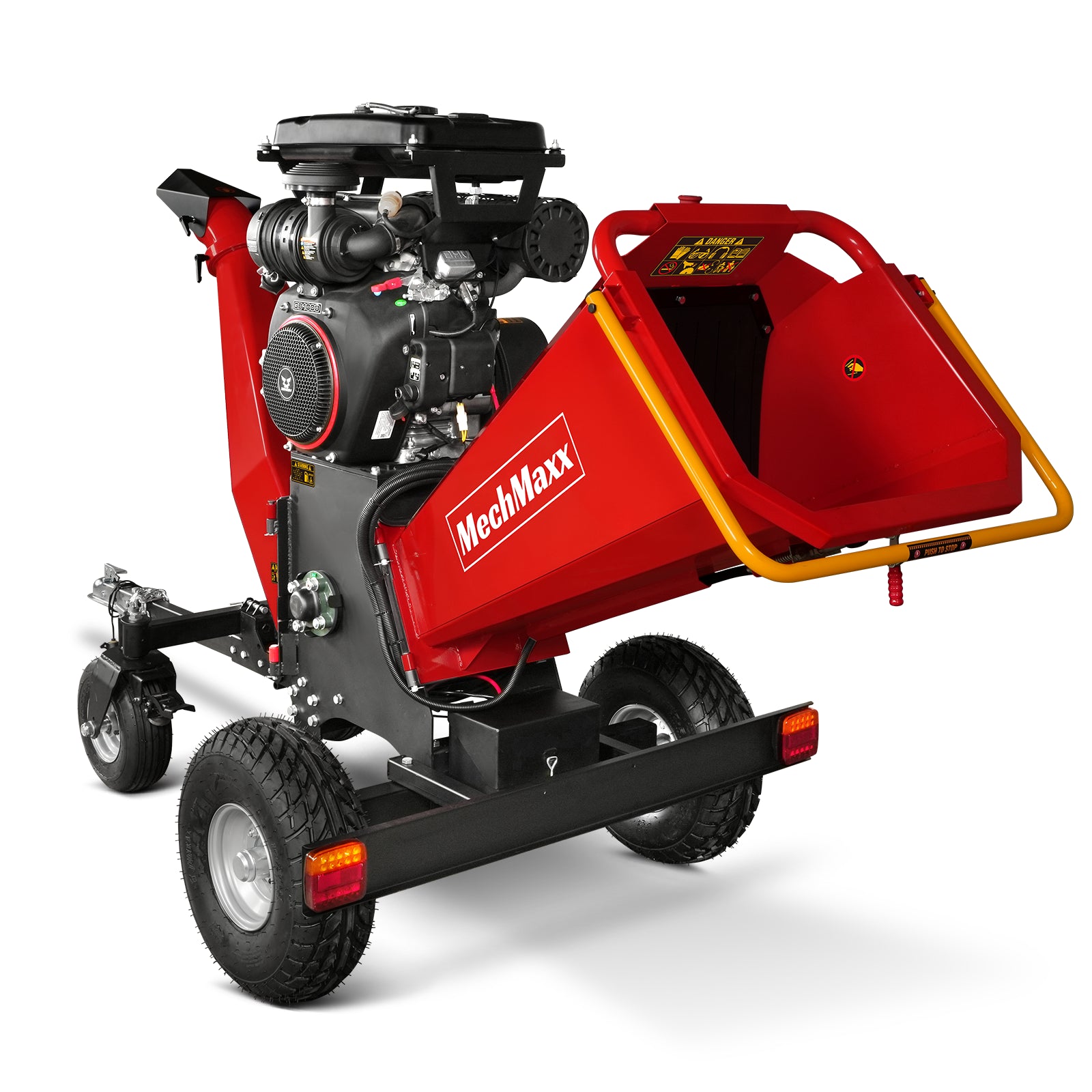 8 inch ZONSEN E-Start 1000cc 35hp Gas Powered 4 - Wheel Drum Wood Chipper with Taillight , B200