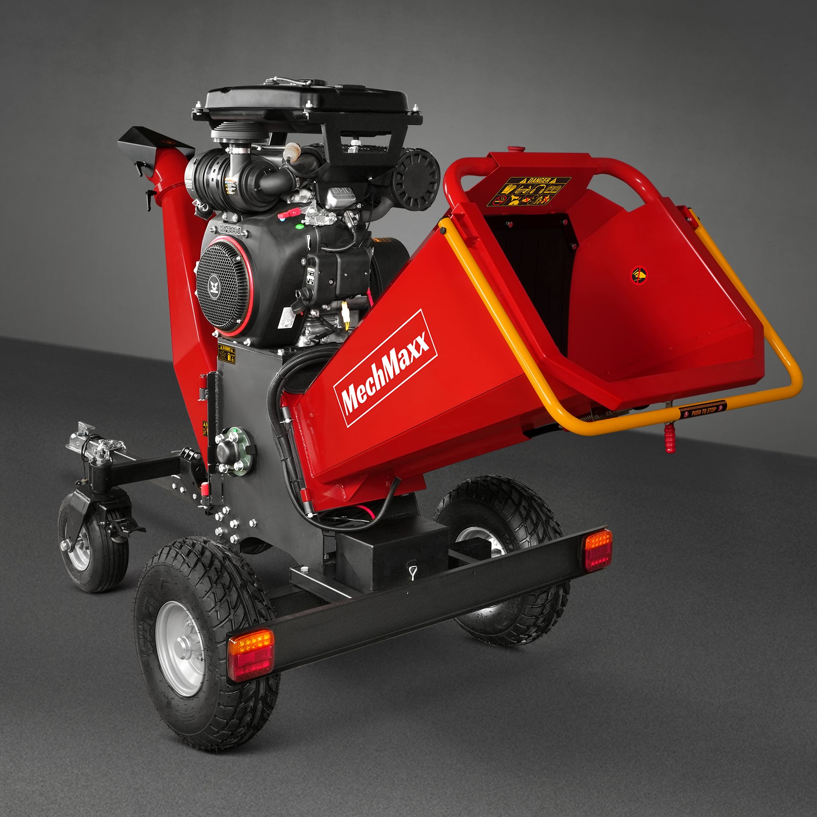 8 inch ZONSEN E-Start 1000cc 35hp Gas Powered 4 - Wheel Drum Wood Chipper with Taillight , B200