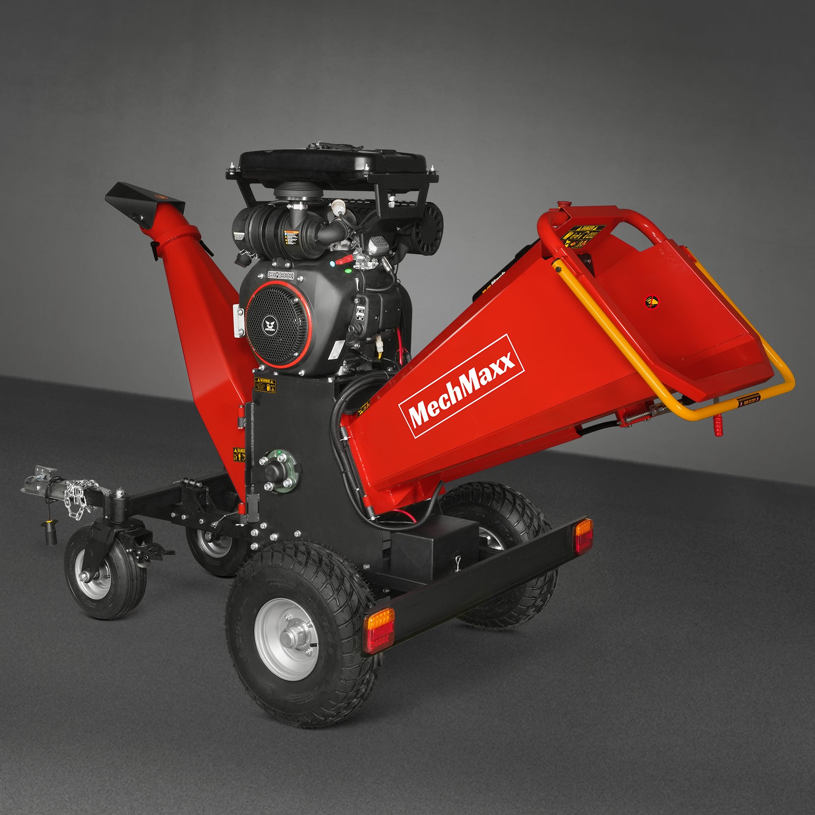 8 inch ZONSEN E-Start 1000cc 35hp Gas Powered 4 - Wheel Drum Wood Chipper with Taillight , B200