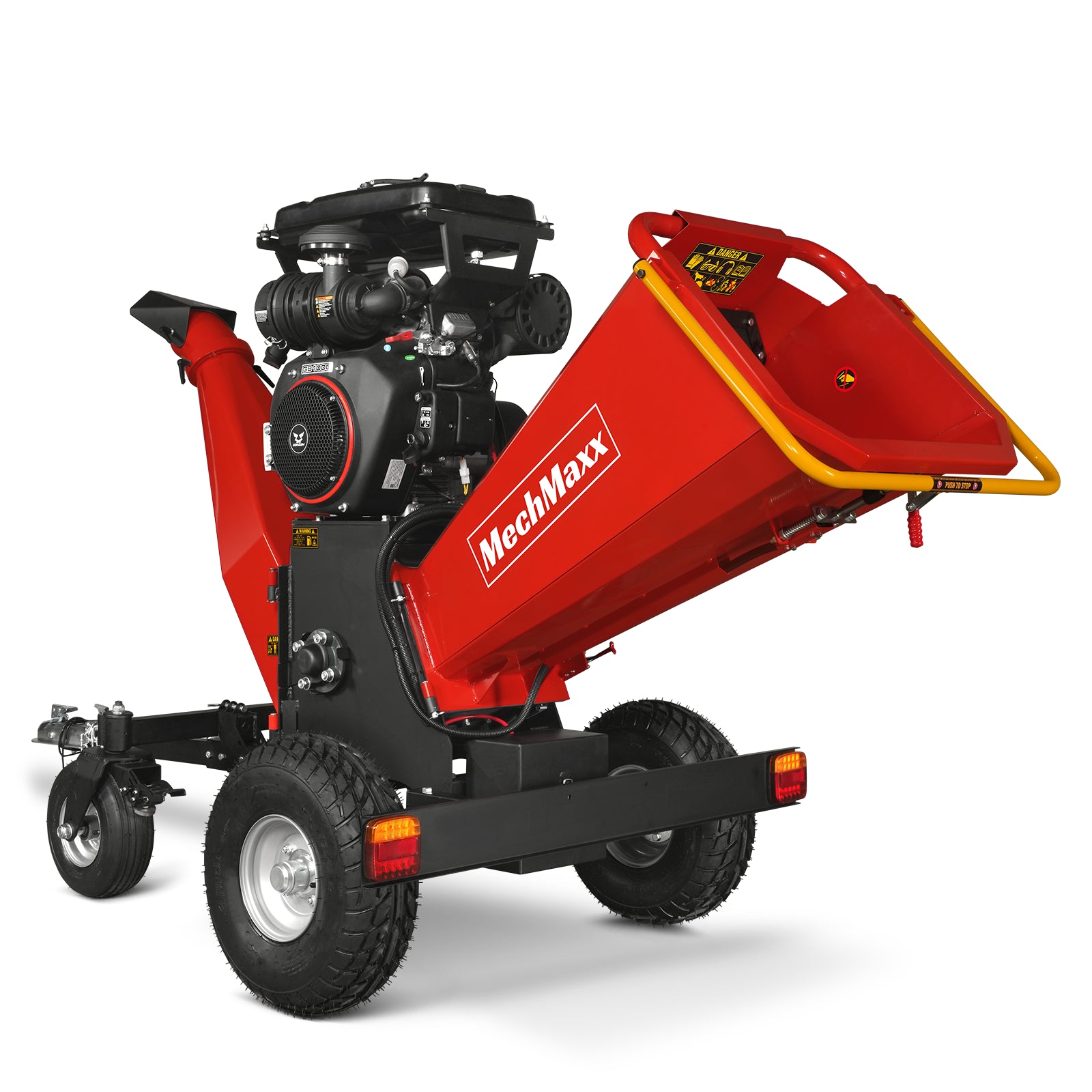 8 inch ZONSEN E-Start 1000cc 35hp Gas Powered 4 - Wheel Drum Wood Chipper with Taillight , B200