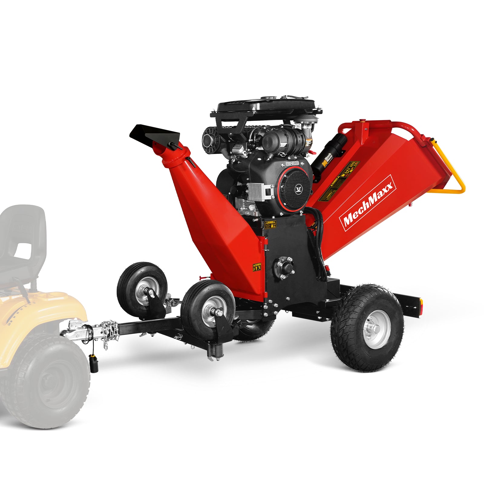 8 inch ZONSEN E-Start 1000cc 35hp Gas Powered 4 - Wheel Drum Wood Chipper with Taillight , B200