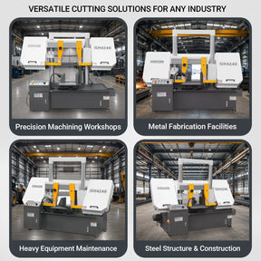 15.7" Industrial Horizontal Metal Cutting Band Saw, Hydraulic Feed, 3.0/4.0 kW Motor, Manual Clamping, for Steel, Alloy, Metal Fabrication GH4240