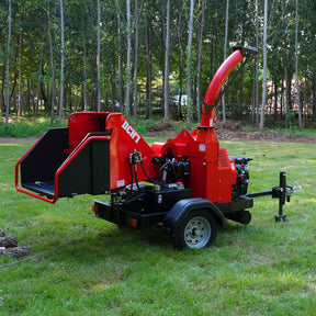 25hp 713cc Twin Cylinder DUCAR Petrol Engine 7'' Hydraulic Feeding Wood Chipper, DCH7