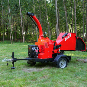 25hp 713cc Twin Cylinder DUCAR Petrol Engine 7'' Hydraulic Feeding Wood Chipper, DCH7