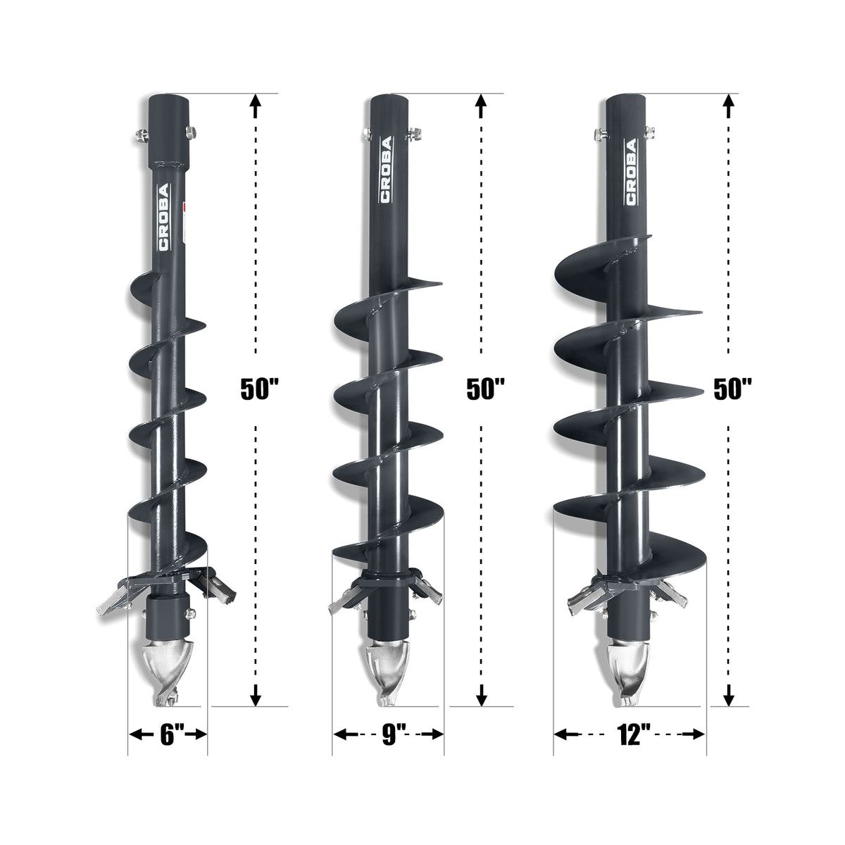 Mini Skid Steer Drive Auger with 6" ,  9" ,  12" Dia. Auger Bits