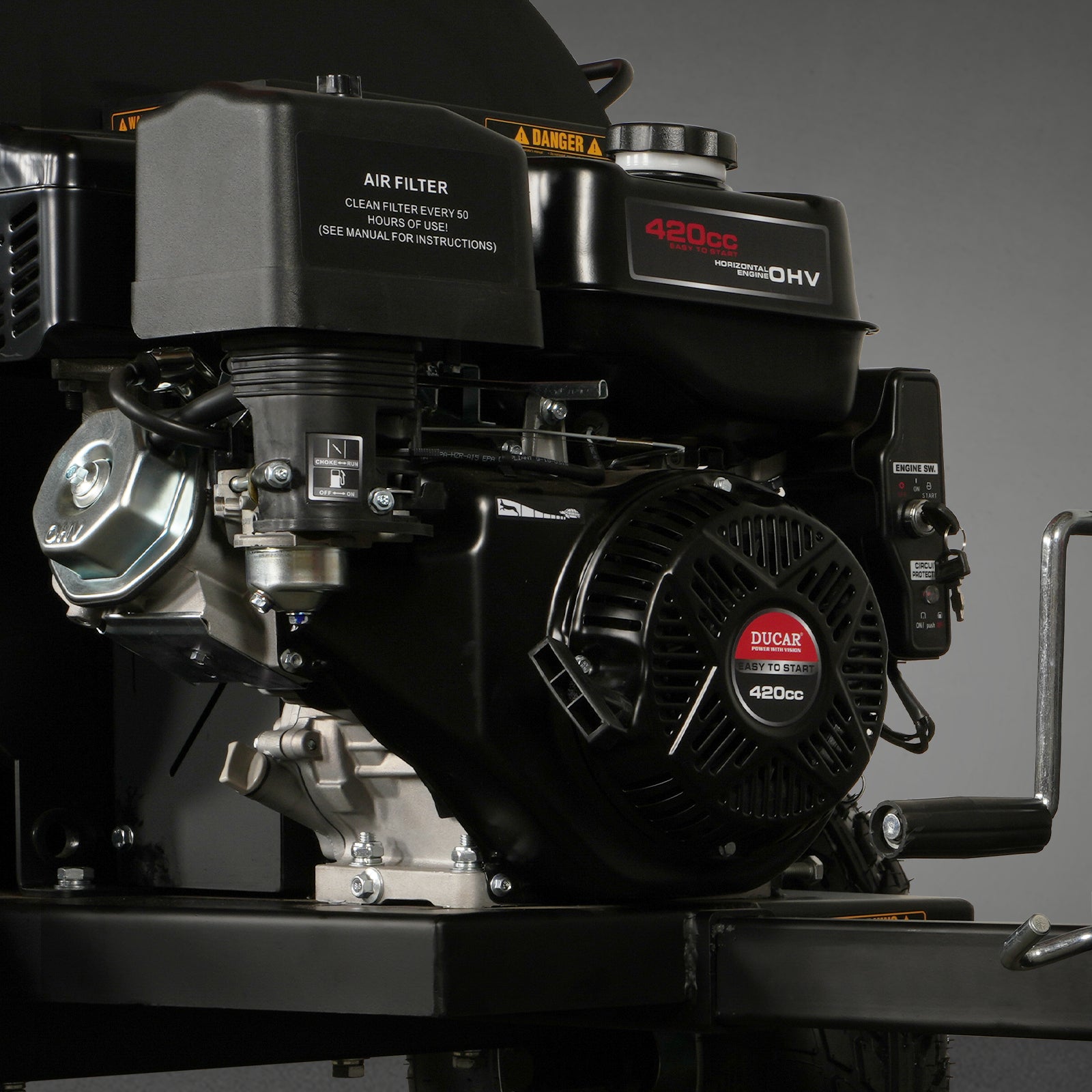 5 inch E-start DUCAR 420cc 15hp Gasoline Engine Powered Disc Wood Chip