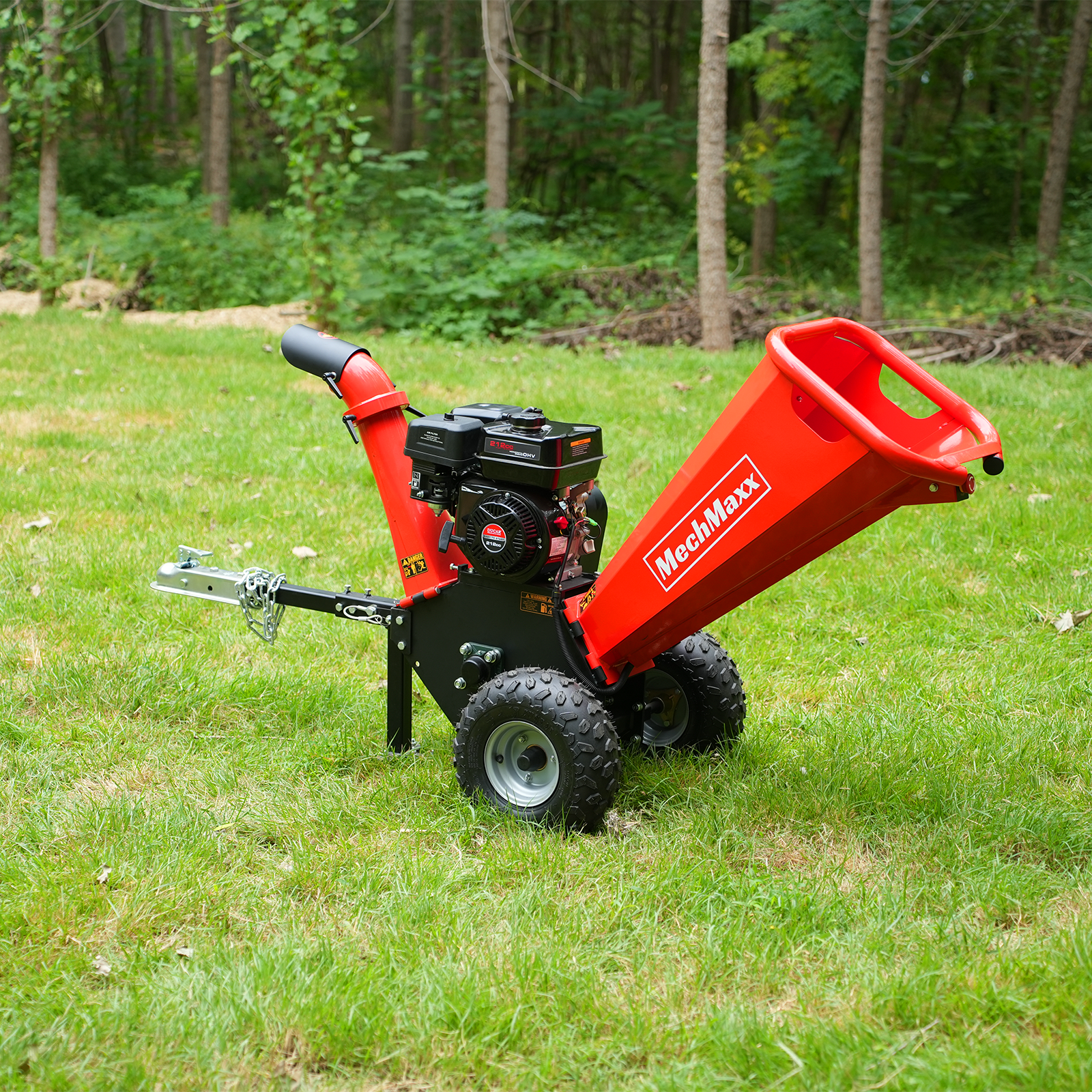 4 inch DUCAR 212cc 7hp Gas Engine Powered Wood Chipper with Towbar, GS650