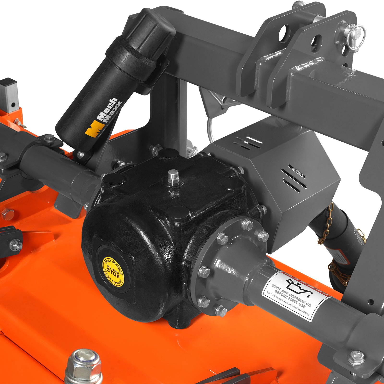 90 in Heavy Duty Rotary Tiller, 3 Point Hitch Cat.2, Gear Drive, PTO Shaft Included with Slip Clutch, 50–90 HP, HRT90