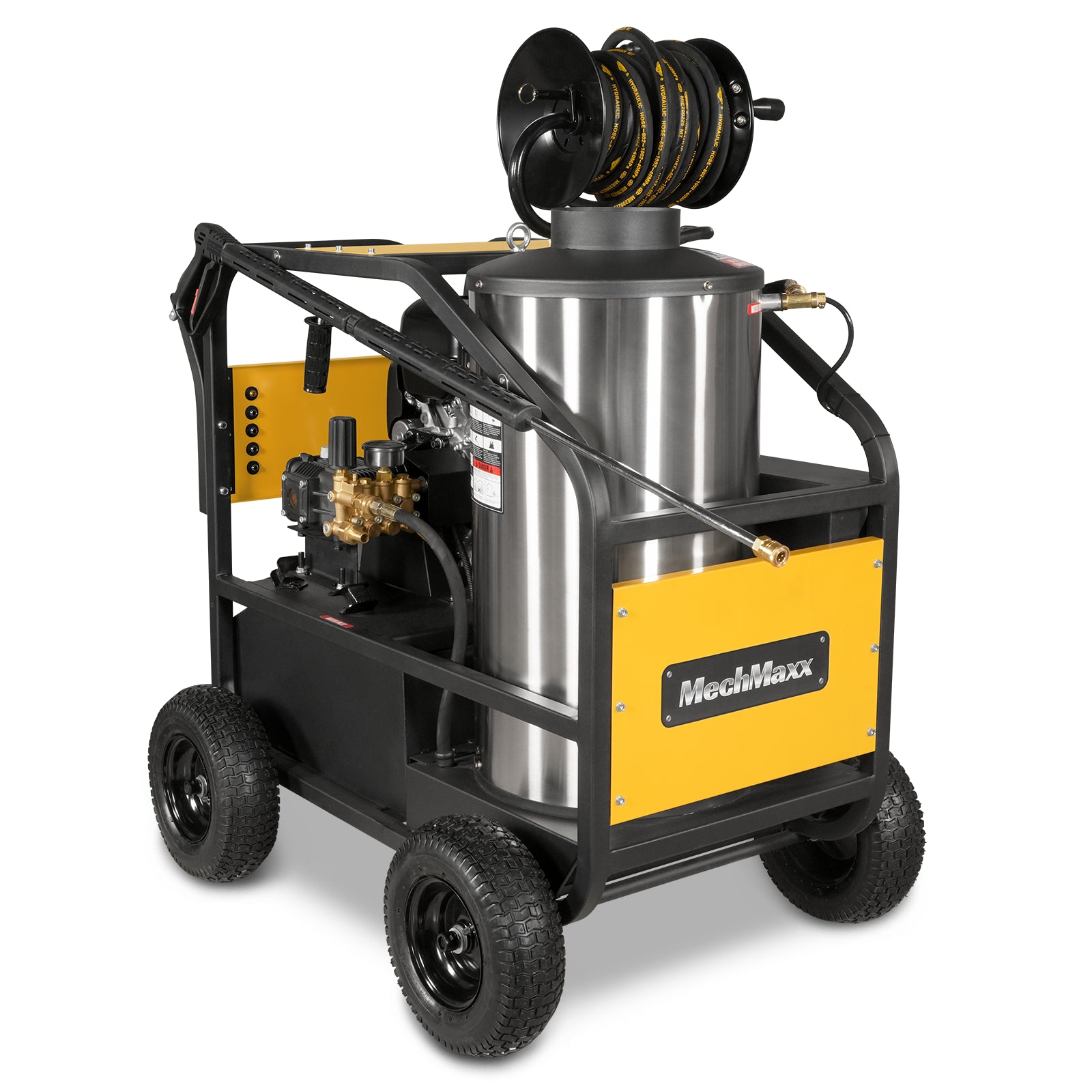 4000 PSI 4 GPM 15 HP ZONSEN E-Start Gas Engine Hot Water Pressure Washer with Hose Reel, HPW40D