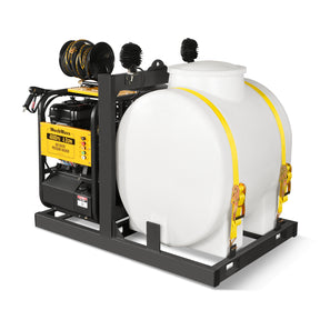 4000 PSI 4 GPM 15 HP ZONSEN E-Start Gas Engine Hot Water Pressure Washer Skid Mounted with 175 Gal Tank, HPW40DT
