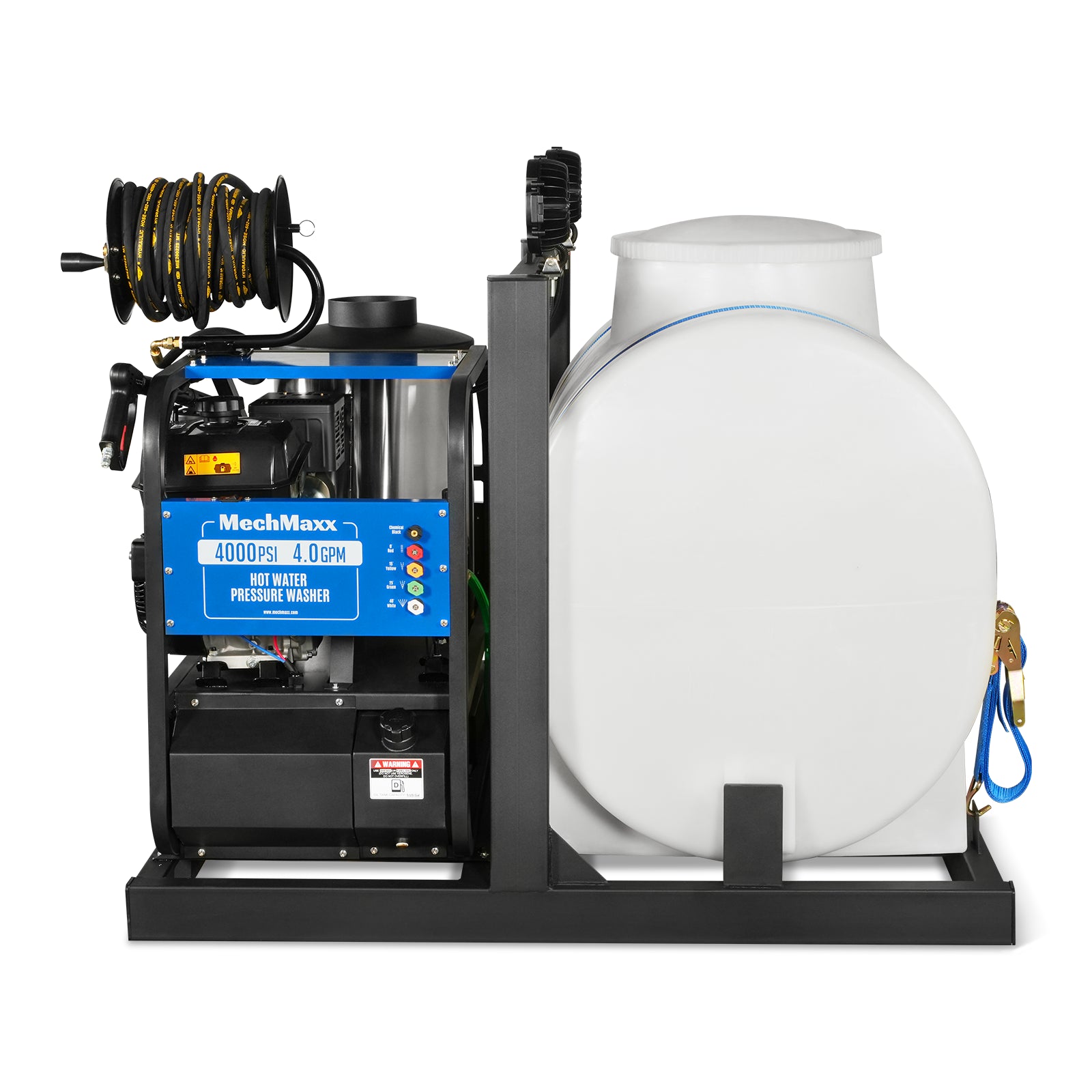 4000 PSI 4 GPM KOHLER E-Start Engine Hot Water Pressure Washer Skid Mounted with 175 Gal Tank, HPW40KT
