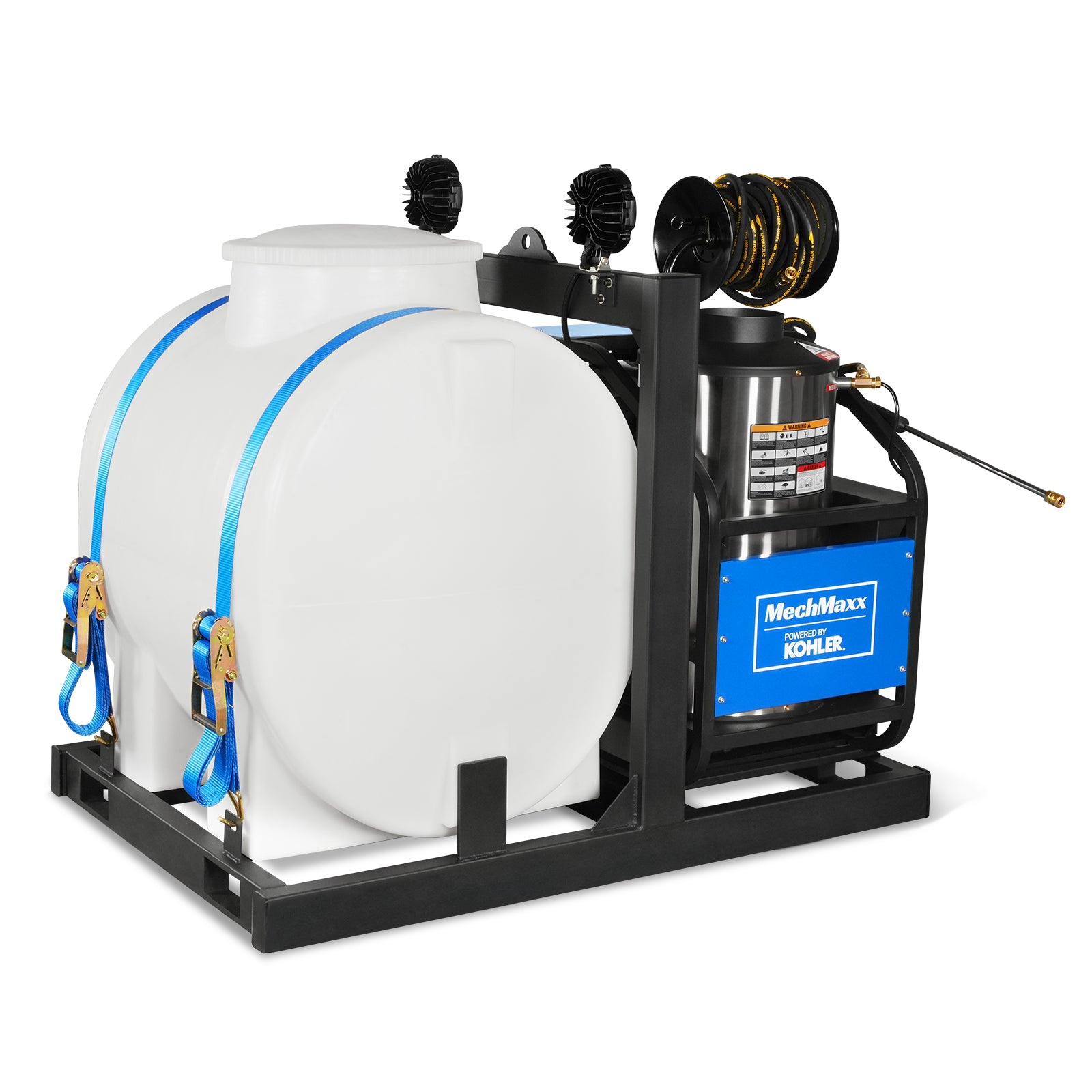 4000 PSI 4 GPM KOHLER E-Start Engine Hot Water Pressure Washer Skid Mounted with 175 Gal Tank, HPW40KT