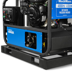 4000 PSI 4 GPM KOHLER E-Start Engine Hot Water Pressure Washer Skid Mounted with 175 Gal Tank, HPW40KT