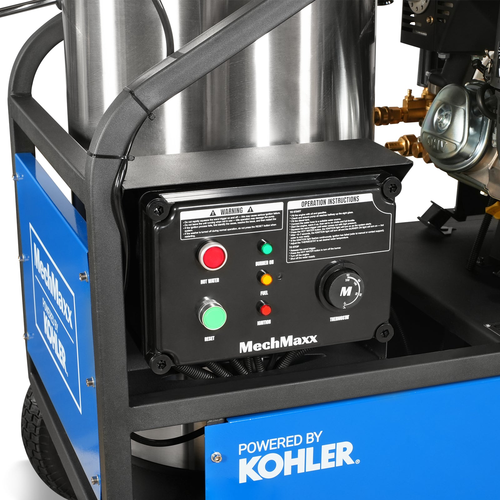 4000 PSI 4 GPM KOHLER E-Start Engine Hot Water Pressure Washer with Hose Reel, HPW40K