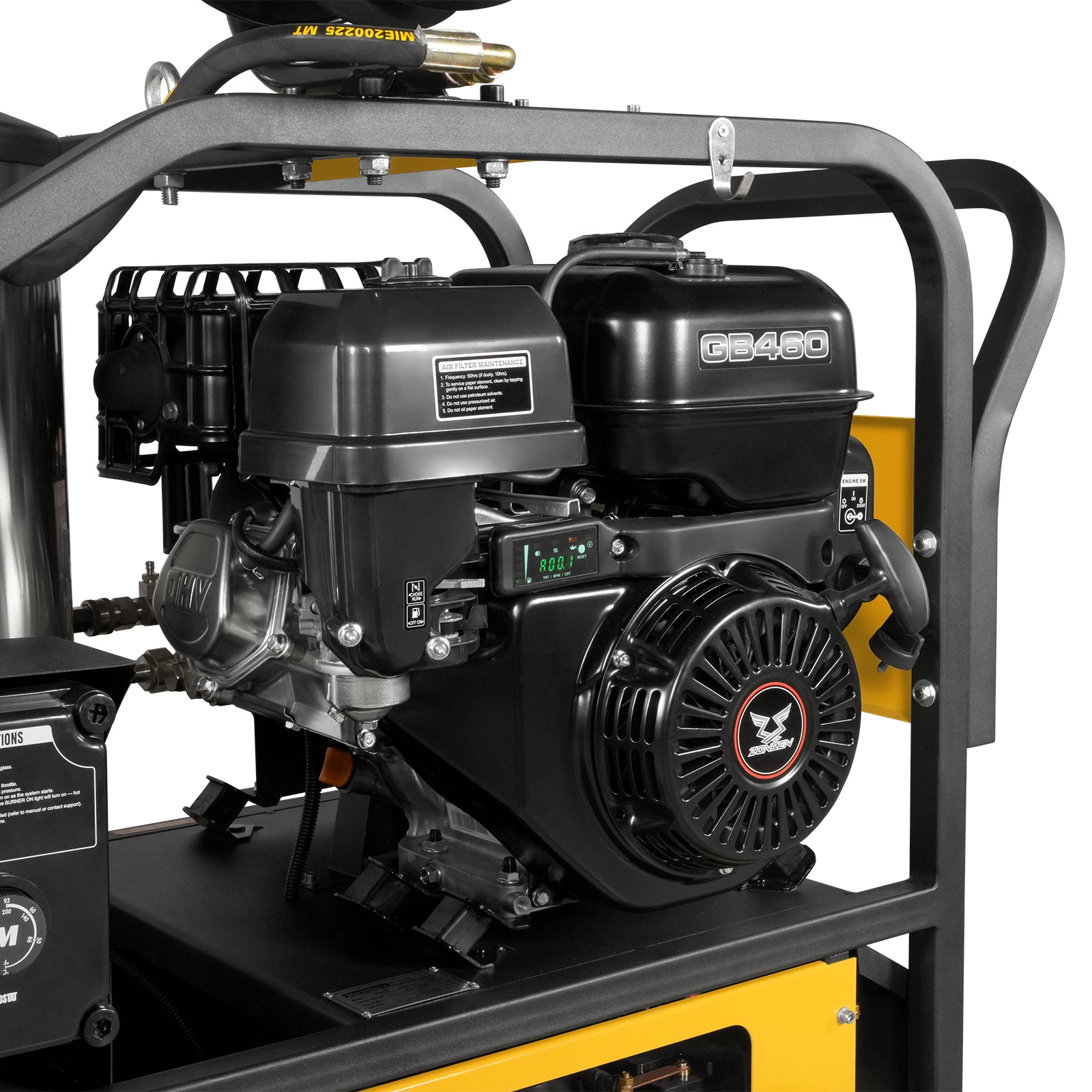4000 PSI 4 GPM 15 HP ZONSEN E-Start Gas Engine Hot Water Pressure Washer with Hose Reel, HPW40D