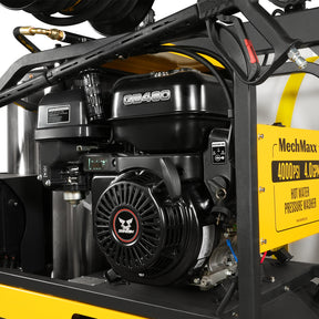 4000 PSI 4 GPM 15 HP ZONSEN E-Start Gas Engine Hot Water Pressure Washer Skid Mounted with 175 Gal Tank, HPW40DT