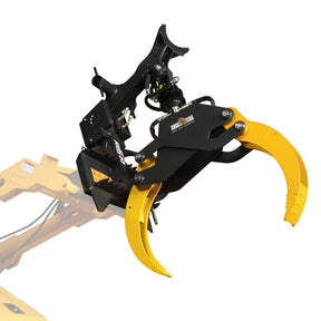 59" Multi-purpose Hydraulic Rotating Log Grapple For Mini Skid Steer, 1500lbs Lift Capacity, 360° Rotational Ability