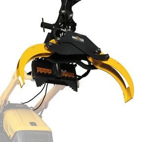 59" Multi-purpose Hydraulic Rotating Log Grapple For Mini Skid Steer, 1500lbs Lift Capacity, 360° Rotational Ability