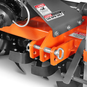 72 in Rotary Tiller, 3 Point Hitch Cat.1 & 2, Gear Drive, PTO Shaft Included with Slip Clutch, 35–70 HP, MRT72